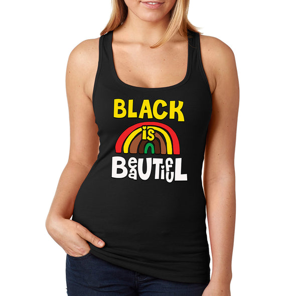 XtraFly Apparel Women&#39;s Black Is Beautiful BLM Lives Matter Africa African American Pride Girl Magic Afro Queen Racerback