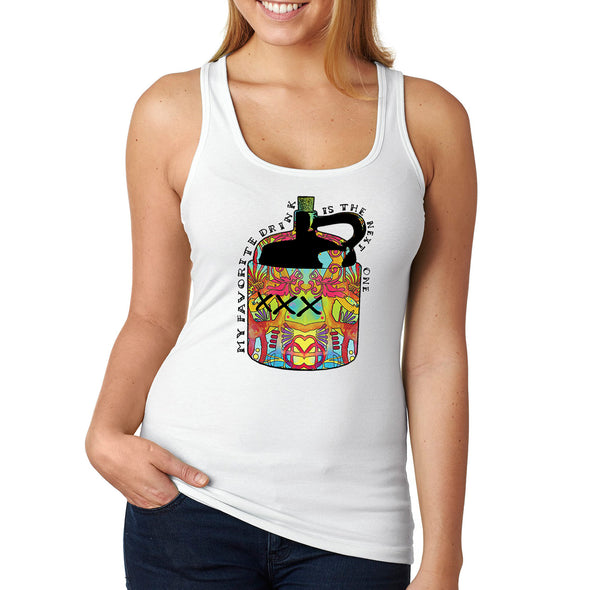 XtraFly Apparel Women&#39;s My Favorite Drink Drinking Drunk Brewery Brewing Beer Whiskey Moonshine Food Wine Festival Picnic Camping Racerback