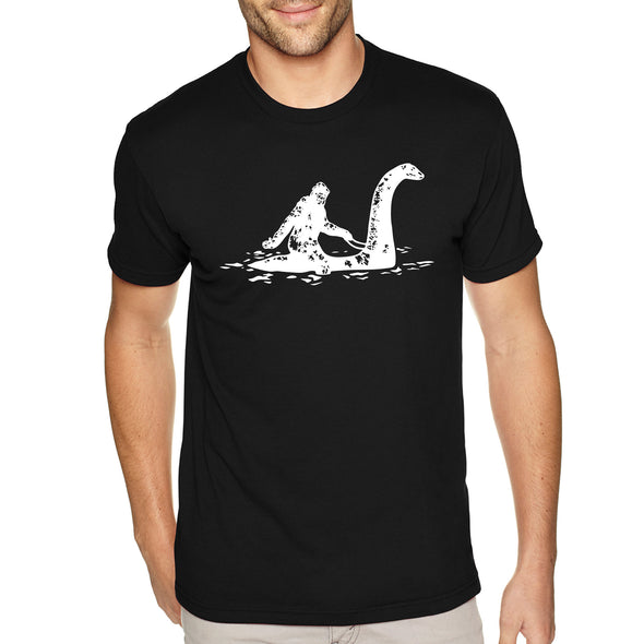 XtraFly Apparel Men&#39;s Tee Loch Ness Monster Bigfoot Sasquatch Yeti Mythical Creature Legend Myth Nessie Dinosaur Lockness Crewneck T-shirt