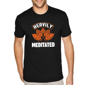 XtraFly Apparel Men&#39;s Tee Heavily Meditated Om Aum Lotus Flower Yoga Buddha Mediation Mindfulness Namaste Zen Soul Nirvana Crewneck T-shirt