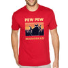 XtraFly Apparel Men&#39;s Tee Pew Pew Madafakas Cat Gun Pistol Kitty Kitten Silhouette Sunset Pet Animal Lover Siamese Tabby Crewneck T-shirt