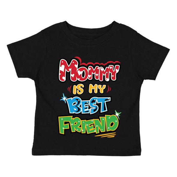 XtraFly Apparel Youth Toddler Mommy Is Best Friend Mom Mama Mother Kids Birthday Gift Baby Soft Fun Daughter Son Boy Girl Crewneck T-Shirt