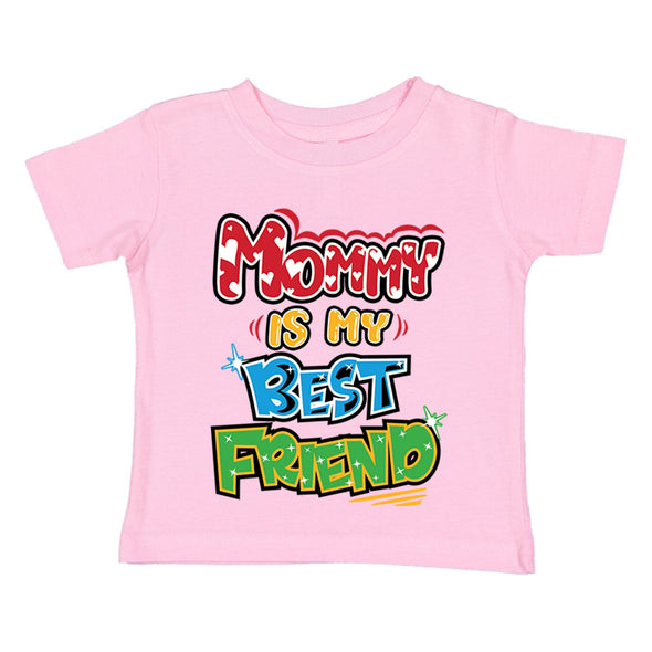 XtraFly Apparel Youth Toddler Mommy Is Best Friend Mom Mama Mother Kids Birthday Gift Baby Soft Fun Daughter Son Boy Girl Crewneck T-Shirt