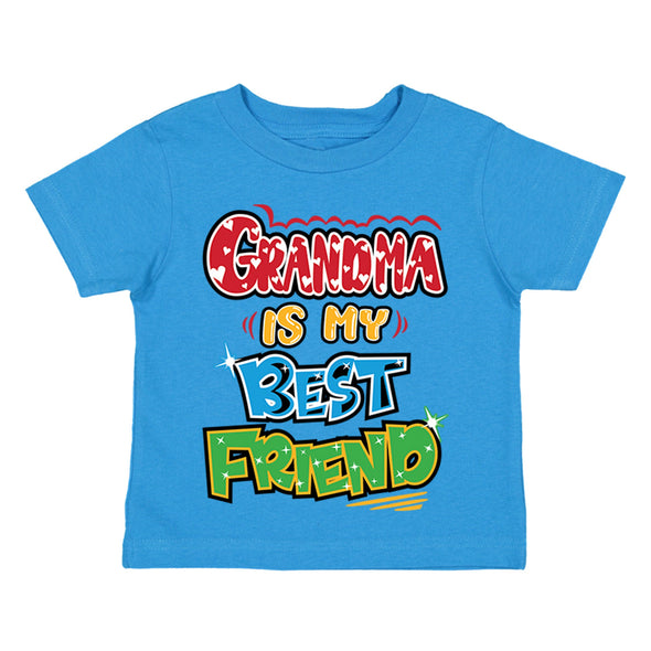 XtraFly Apparel Youth Toddler Grandma Is My Best Friend Grandmother Kids Birthday Gift Baby Soft Fun Daughter Son Boy Girl Crewneck T-Shirt