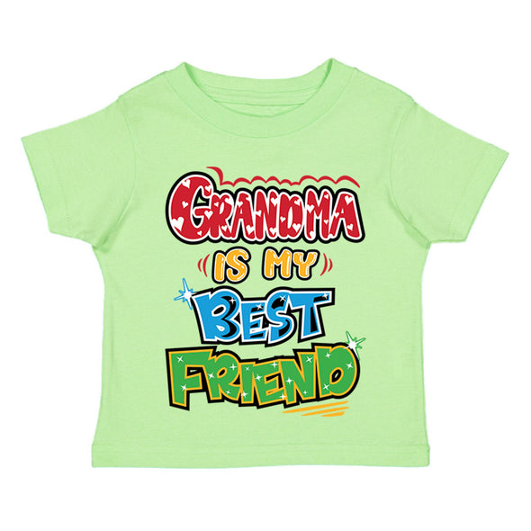 XtraFly Apparel Youth Toddler Grandma Is My Best Friend Grandmother Kids Birthday Gift Baby Soft Fun Daughter Son Boy Girl Crewneck T-Shirt