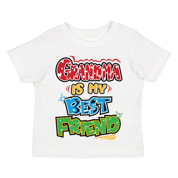 XtraFly Apparel Youth Toddler Grandma Is My Best Friend Grandmother Kids Birthday Gift Baby Soft Fun Daughter Son Boy Girl Crewneck T-Shirt