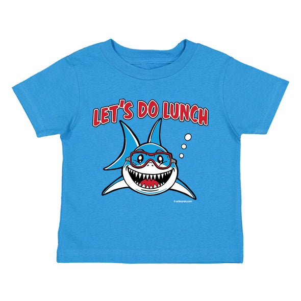 XtraFly Apparel Youth Toddler Let&#39;s Do Lunch Shark Kids Birthday Gift Baby Soft Fun Daughter Son Boy Girl Children Clothing Crewneck T-Shirt