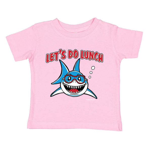 XtraFly Apparel Youth Toddler Let&#39;s Do Lunch Shark Kids Birthday Gift Baby Soft Fun Daughter Son Boy Girl Children Clothing Crewneck T-Shirt