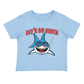 XtraFly Apparel Youth Toddler Let&#39;s Do Lunch Shark Kids Birthday Gift Baby Soft Fun Daughter Son Boy Girl Children Clothing Crewneck T-Shirt