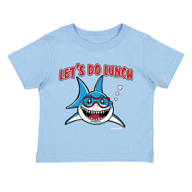 XtraFly Apparel Youth Toddler Let&#39;s Do Lunch Shark Kids Birthday Gift Baby Soft Fun Daughter Son Boy Girl Children Clothing Crewneck T-Shirt