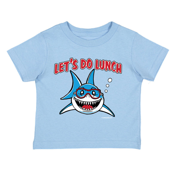 XtraFly Apparel Youth Toddler Let&#39;s Do Lunch Shark Kids Birthday Gift Baby Soft Fun Daughter Son Boy Girl Children Clothing Crewneck T-Shirt