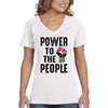 XtraFly Apparel Women&#39;s Power To People Black Is Beautiful Lives Matter BLM African American Pride Africa Heritage Afro Rasta V-neck T-shirt