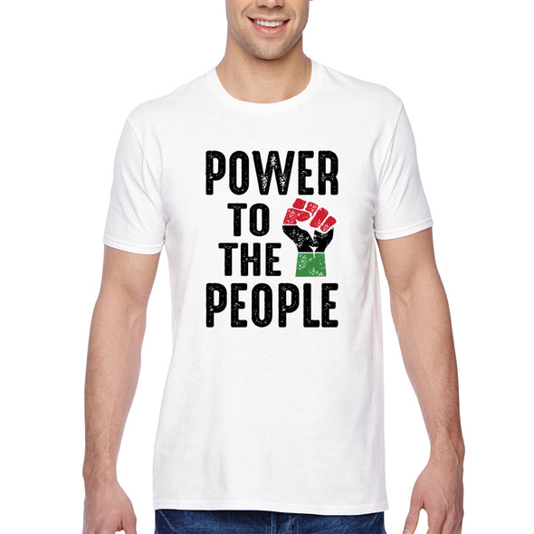 XtraFly Apparel Men&#39;s Tee Power To The People Black Lives Matter BLM African American Pride Africa Heritage Afro Rasta Crewneck T-shirt