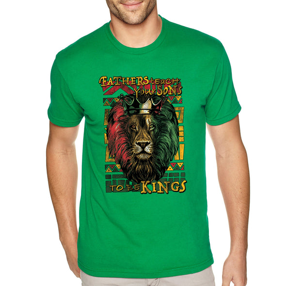 XtraFly Apparel Men&#39;s Tee Fathers Teach Sons Kings Lion Black Lives Matter BLM African Pride Afro Rasta Rastafari Tiger Crewneck T-shirt