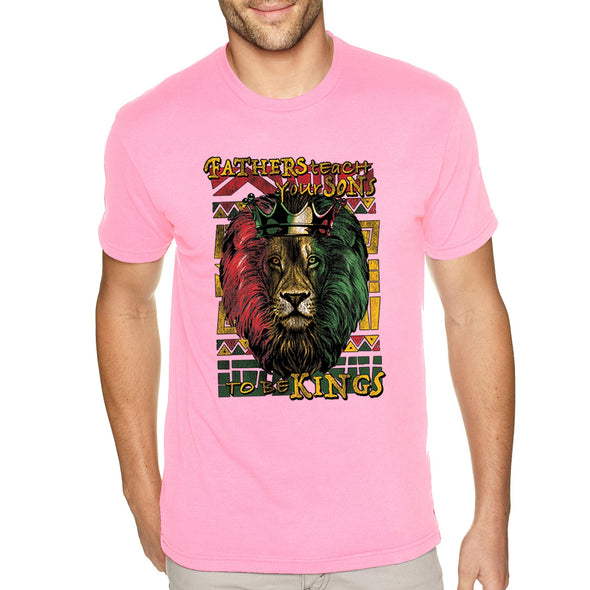 XtraFly Apparel Men&#39;s Tee Fathers Teach Sons Kings Lion Black Lives Matter BLM African Pride Afro Rasta Rastafari Tiger Crewneck T-shirt