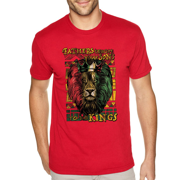XtraFly Apparel Men&#39;s Tee Fathers Teach Sons Kings Lion Black Lives Matter BLM African Pride Afro Rasta Rastafari Tiger Crewneck T-shirt