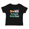 XtraFly Apparel Youth Toddler I&#39;m The Boss Kids Birthday Gift Baby Soft Fun Daughter Son Party Boy Girl Children Clothes Crewneck T-Shirt