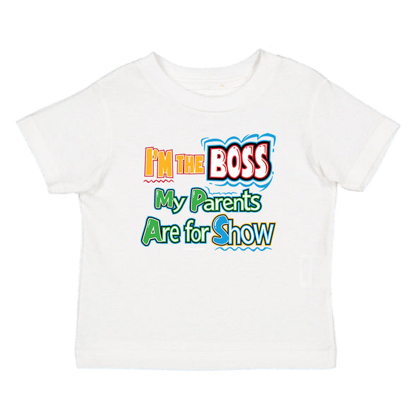 XtraFly Apparel Youth Toddler I&#39;m The Boss Kids Birthday Gift Baby Soft Fun Daughter Son Party Boy Girl Children Clothes Crewneck T-Shirt