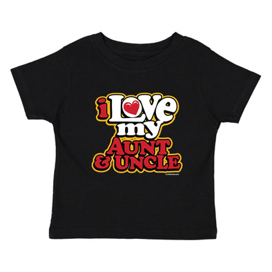 XtraFly Apparel Youth Toddler Love My Aunt & Uncle Auntie Niece Nephew Kids Birthday Gift Baby Soft Fun Daughter Son Child Crewneck T-Shirt