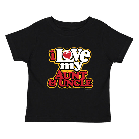 XtraFly Apparel Youth Toddler Love My Aunt & Uncle Auntie Niece Nephew Kids Birthday Gift Baby Soft Fun Daughter Son Child Crewneck T-Shirt