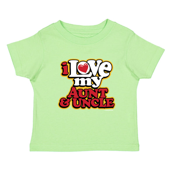 XtraFly Apparel Youth Toddler Love My Aunt & Uncle Auntie Niece Nephew Kids Birthday Gift Baby Soft Fun Daughter Son Child Crewneck T-Shirt