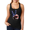 XtraFly Apparel Women&#39;s American Peace Hand Patriot USA Pride America 2nd Amendment Gun Trump Military Veteran 4th July Fourth Racerback