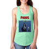 XtraFly Apparel Women&#39;s Paws Dog Swim Swimming Jaws Animal Puppy Pet Ocean Sea Diving Great White Shark Fish Fishing Boating Beach Racerback