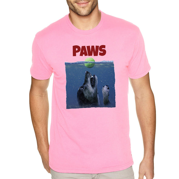 XtraFly Apparel Men&#39;s Tee Paws Dog Swim Swimming Jaws Animal Puppy Pet Ocean Sea Great White Shark Tiger Fish Fishing Beach Crewneck T-shirt