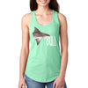XtraFly Apparel Women&#39;s Bull Shark Great White Hammer Head Mako Tiger Fish Fishing Ocean Sea Swim Swimming Fisherman Diving Beach Racerback