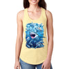 XtraFly Apparel Women&#39;s Shark Club Great White Hammer Head Mako Blue Tiger Bull Swimming Ocean Fish Fishing Diving Boating Beach Racerback
