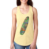 XtraFly Apparel Women&#39;s Beach Surfboard Surf&#39;s Up Surfer Surfing Tiki Hawaii Hawaiian Tropical Vacation Summer Flamingo Palm Tree Racerback