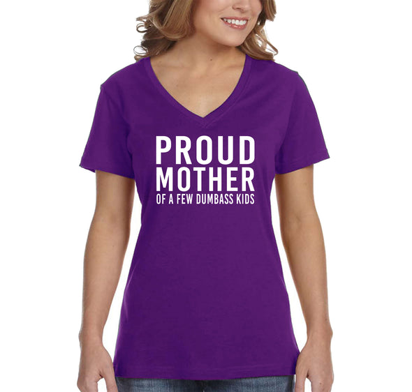 XtraFly Apparel Women&#39;s Proud Mother Of Few Kids Mother&#39;s Day Madre Momma Mommy Grandma Grandmother Nana Motherhood Mama V-neck T-shirt