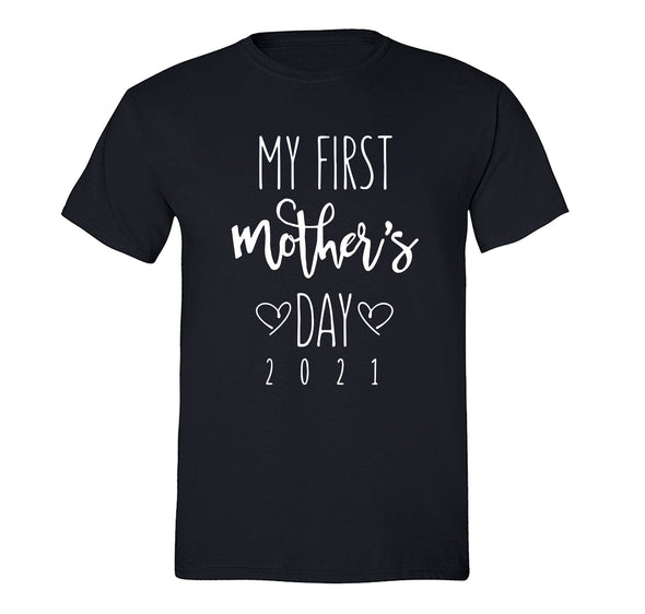 XtraFly Apparel Men&#39;s My First Mother&#39;s Day 2021 Motherhood Proud Momma Madre Mommy Grandma Grandmother Nana Mama Granny Crewneck T-shirt