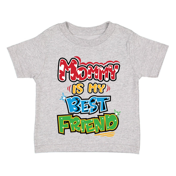 XtraFly Apparel Youth Toddler Mommy Is Best Friend Mom Mama Mother Kids Birthday Gift Baby Soft Fun Daughter Son Boy Girl Crewneck T-Shirt