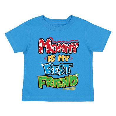 XtraFly Apparel Youth Toddler Mommy Is Best Friend Mom Mama Mother Kids Birthday Gift Baby Soft Fun Daughter Son Boy Girl Crewneck T-Shirt