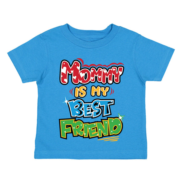 XtraFly Apparel Youth Toddler Mommy Is Best Friend Mom Mama Mother Kids Birthday Gift Baby Soft Fun Daughter Son Boy Girl Crewneck T-Shirt