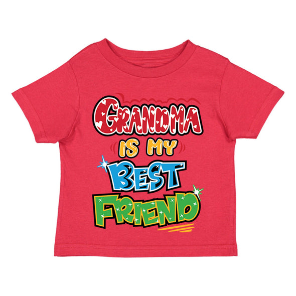 XtraFly Apparel Youth Toddler Grandma Is My Best Friend Grandmother Kids Birthday Gift Baby Soft Fun Daughter Son Boy Girl Crewneck T-Shirt