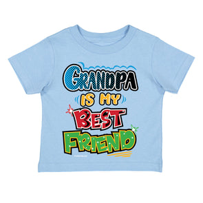 XtraFly Apparel Youth Toddler Grandpa Is My Best Friend Grandfather Kids Birthday Gift Baby Soft Fun Daughter Son Boy Girl Crewneck T-Shirt