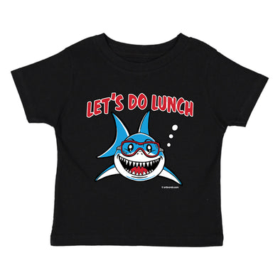 XtraFly Apparel Youth Toddler Let&#39;s Do Lunch Shark Kids Birthday Gift Baby Soft Fun Daughter Son Boy Girl Children Clothing Crewneck T-Shirt