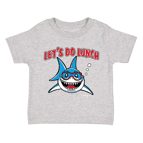 XtraFly Apparel Youth Toddler Let&#39;s Do Lunch Shark Kids Birthday Gift Baby Soft Fun Daughter Son Boy Girl Children Clothing Crewneck T-Shirt