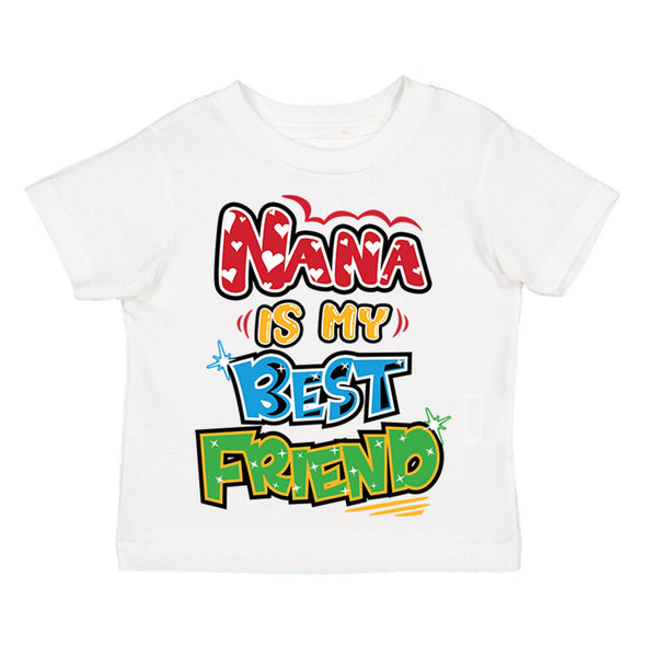 XtraFly Apparel Youth Toddler Nana Is My Best Friend Grandma Grandmother Kids Birthday Baby Soft Fun Daughter Son Boy Girl Crewneck T-Shirt