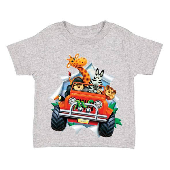XtraFly Apparel Youth Toddler 4WD Animal Breakout Zoo Kids Birthday Gift Baby Soft Fun Daughter Son Boy Girl Child Clothes Crewneck T-Shirt