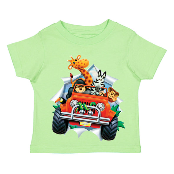 XtraFly Apparel Youth Toddler 4WD Animal Breakout Zoo Kids Birthday Gift Baby Soft Fun Daughter Son Boy Girl Child Clothes Crewneck T-Shirt