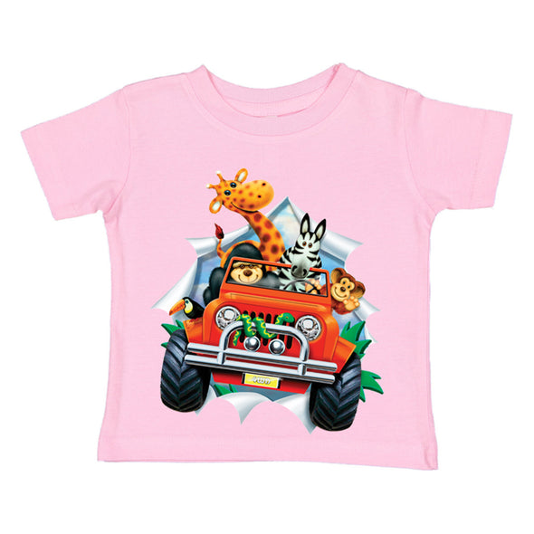 XtraFly Apparel Youth Toddler 4WD Animal Breakout Zoo Kids Birthday Gift Baby Soft Fun Daughter Son Boy Girl Child Clothes Crewneck T-Shirt