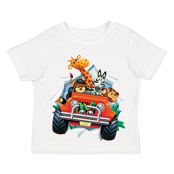 XtraFly Apparel Youth Toddler 4WD Animal Breakout Zoo Kids Birthday Gift Baby Soft Fun Daughter Son Boy Girl Child Clothes Crewneck T-Shirt