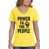 XtraFly Apparel Women&#39;s Power To People Black Is Beautiful Lives Matter BLM African American Pride Africa Heritage Afro Rasta V-neck T-shirt