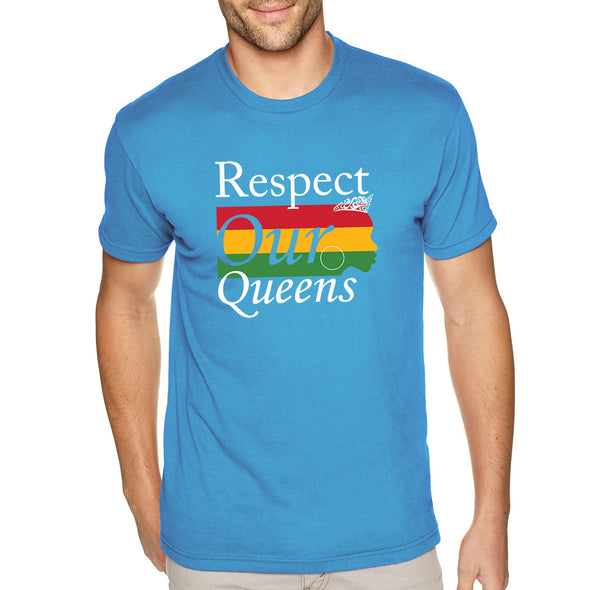 XtraFly Apparel Men&#39;s Tee Respect Our Queens Black Is Beautiful Lives Matter BLM African American Pride Heritage Afro Rasta Crewneck T-shirt