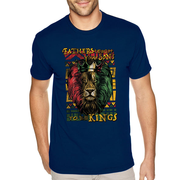 XtraFly Apparel Men&#39;s Tee Fathers Teach Sons Kings Lion Black Lives Matter BLM African Pride Afro Rasta Rastafari Tiger Crewneck T-shirt
