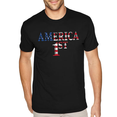 XtraFly Apparel Men&#39;s Tee America First Patriot USA Pride American 2nd Amendment Gun Trump Military Veteran 4th July Fourth Crewneck T-shirt