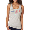 XtraFly Apparel Women&#39;s America First Patriot USA Pride American Flag 2nd Amendment Gun Trump Military Veteran 4th July Fourth Racerback